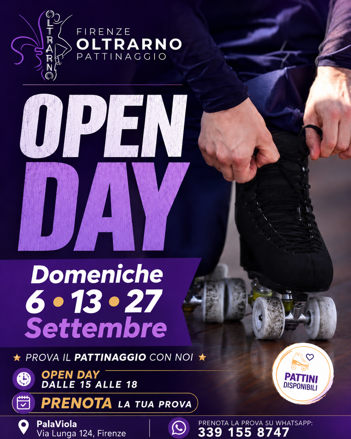 Volantino Open Day Firenze Oltrarno Pattinaggio settembre 2026