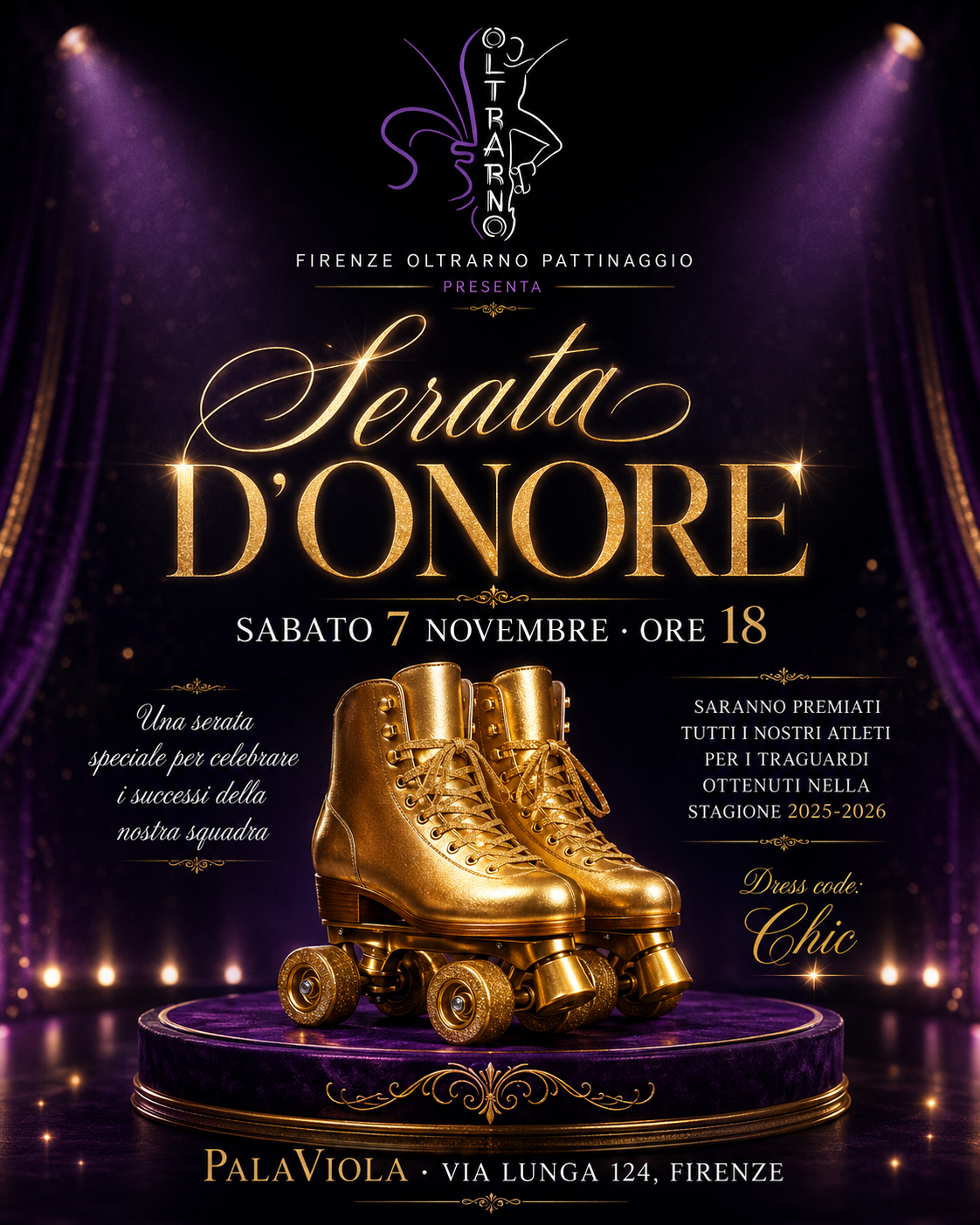 Volantino Serata d’Onore Firenze Oltrarno Pattinaggio 7 novembre 2026